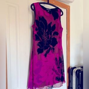 Purple & Black bold printed sheath dress